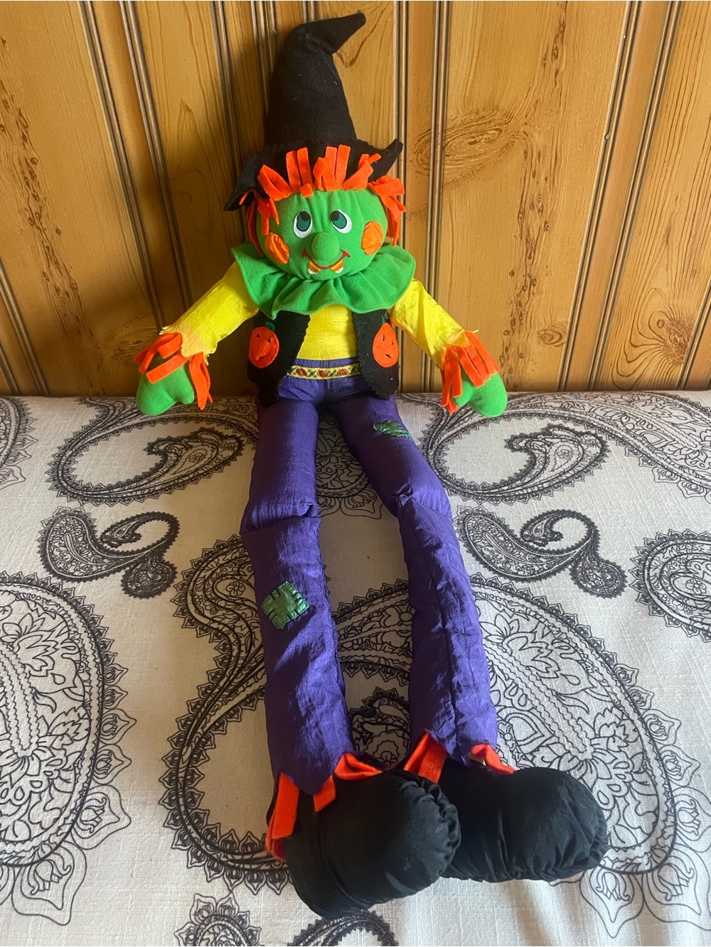 Vintage 90’s Halloween Scarecrow Witch Plush Doll Holiday Collectible RARE
